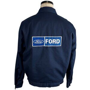 Vintage Ford Mechanic60's  Navy Blue Work Jacket By Miller Mfg Co Medium Scovill